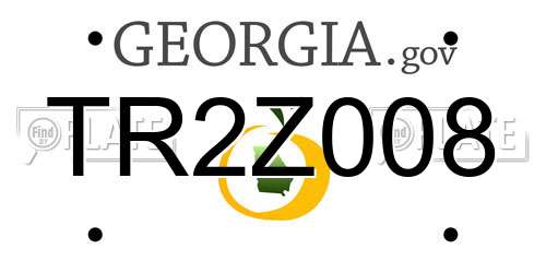 TR2Z008 Georgia License Plate