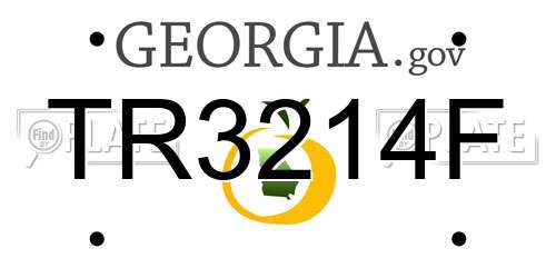 TR3214F Georgia License Plate