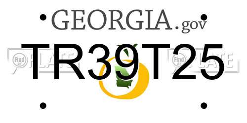 TR39T25 Georgia License Plate