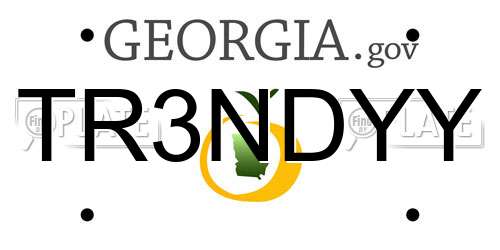 TR3NDYY Georgia License Plate