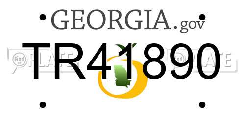 TR41890 Georgia License Plate