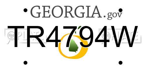 TR4794W Georgia License Plate