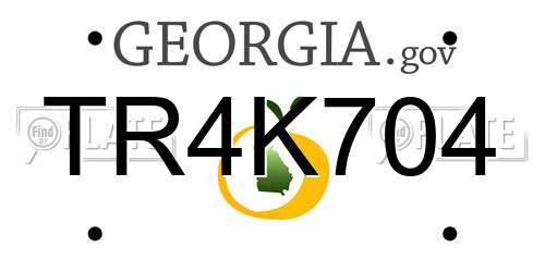 TR4K704 Georgia License Plate