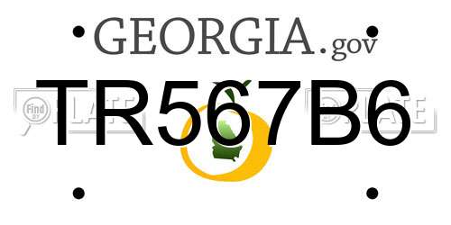 TR567B6 Georgia License Plate