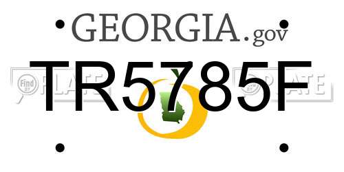 TR5785F Georgia License Plate