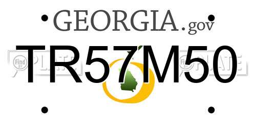 TR57M50 Georgia License Plate