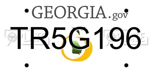 TR5G196 Georgia License Plate