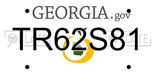 TR62S81 Georgia License Plate