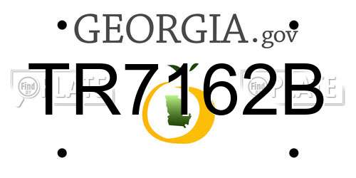 TR7162B Georgia License Plate