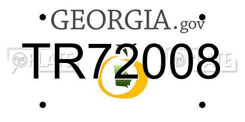 TR72008 Georgia License Plate