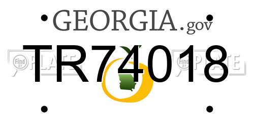 TR74018 Georgia License Plate