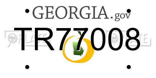 TR77008 Georgia License Plate
