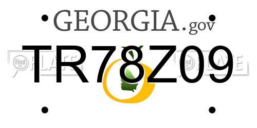 TR78Z09 Georgia License Plate