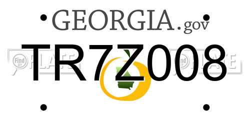 TR7Z008 Georgia License Plate
