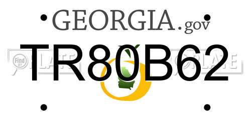 TR80B62 Georgia License Plate