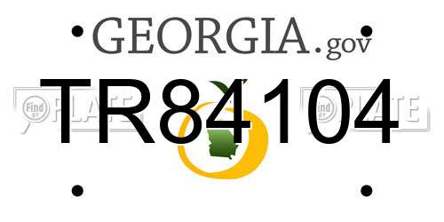 TR84104 Georgia License Plate