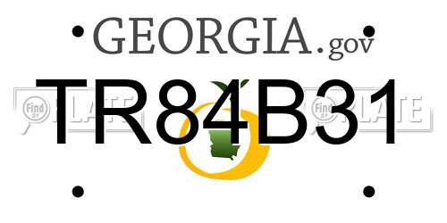 TR84B31 Georgia License Plate
