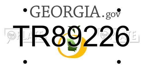 TR89226 Georgia License Plate