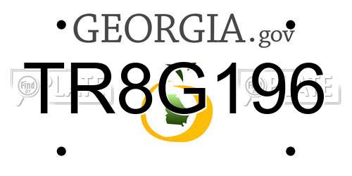 TR8G196 Georgia License Plate