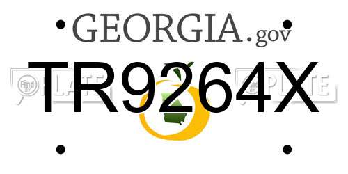 TR9264X Georgia License Plate