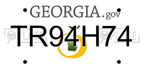 TR94H74 Georgia License Plate