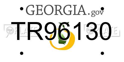 TR96130 Georgia License Plate