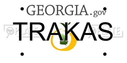 TRAKAS Georgia License Plate