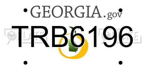TRB6196 Georgia License Plate
