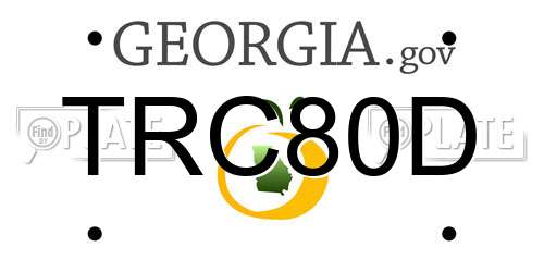 TRC80D Georgia License Plate