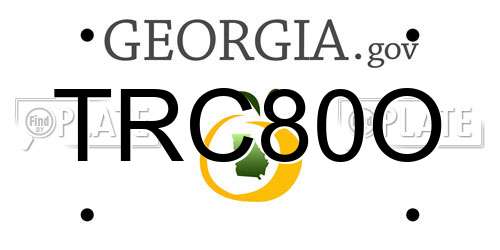 TRC80O Georgia License Plate