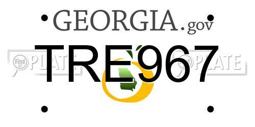 TRE967 Georgia License Plate