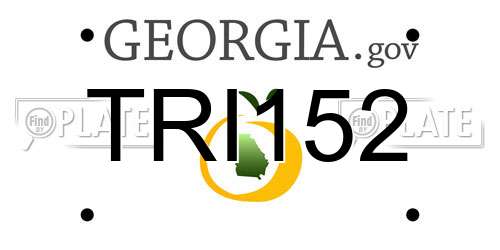 TRI152 Georgia License Plate