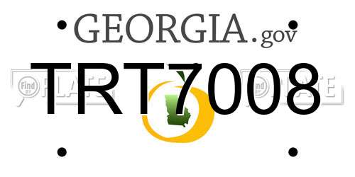 TRT7008 Georgia License Plate