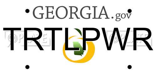 TRTLPWR Georgia License Plate
