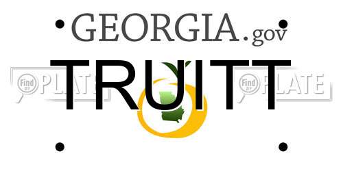 TRUITT Georgia License Plate
