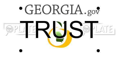 TRUST Georgia License Plate