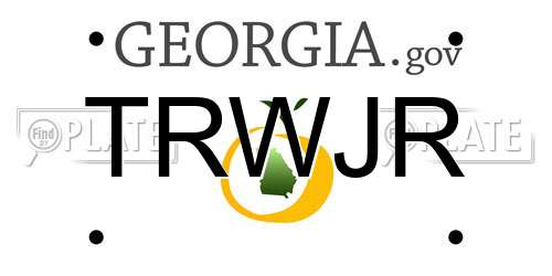 TRWJR Georgia License Plate