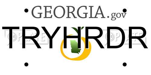 TRYHRDR Georgia License Plate