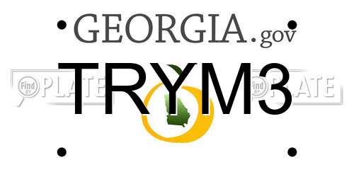 TRYM3 Georgia License Plate