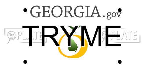 TRYME Georgia License Plate