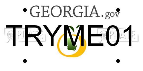 TRYME01 Georgia License Plate