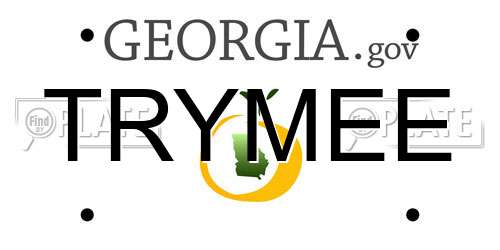 TRYMEE Georgia License Plate