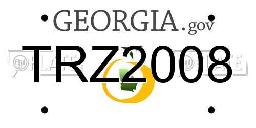 TRZ2008 Georgia License Plate