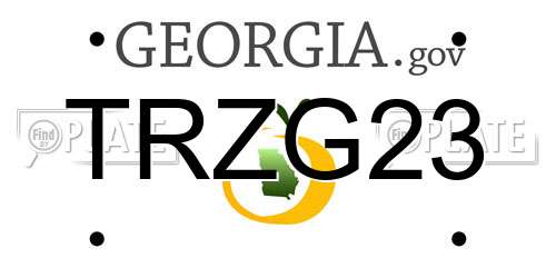 TRZG23 Georgia License Plate
