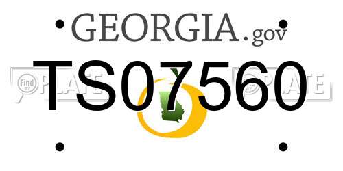 TS07560 Georgia License Plate