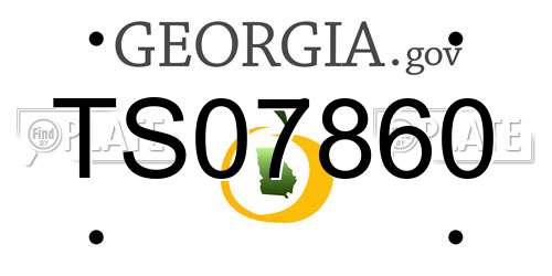 TS07860 Georgia License Plate