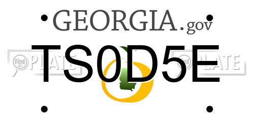 TS0D5E Georgia License Plate