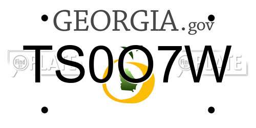 TS0O7W Georgia License Plate