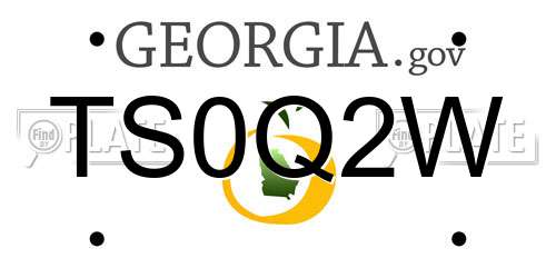 TS0Q2W Georgia License Plate