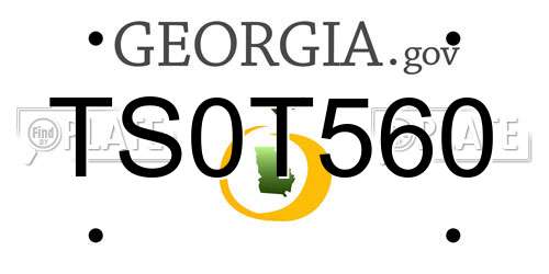 TS0T560 Georgia License Plate
